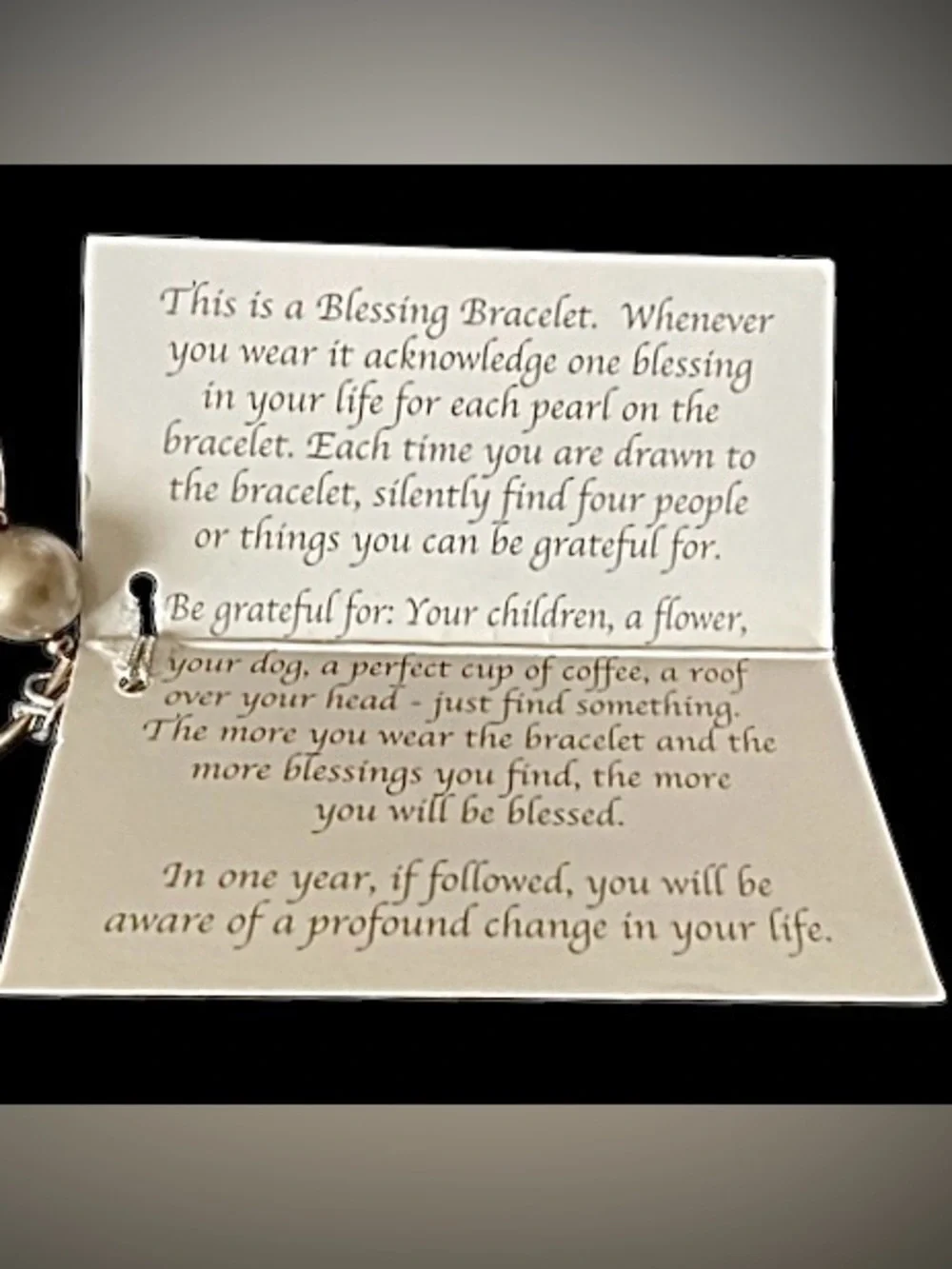 Swarovski Silver Pearls & Sterling Silver Blessing Bracelet Made as Intended NWT